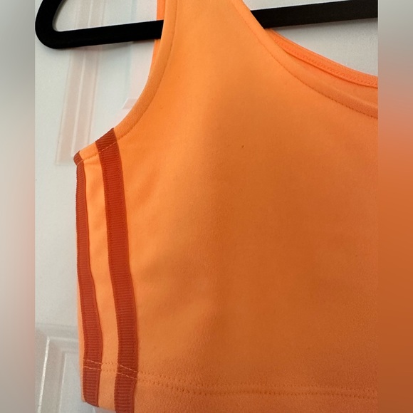 Adidas Originals 3 Stripe Cropped Tank Top Bright Orange US XS - Picture 8 of 16